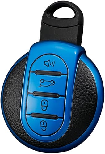 ontto Funda de cuero con textura de llavero para BMW Mini Cooper F54 F55 F56 F57 F60 Smart Remmote Car Key Holder Shell Shell Protección completa