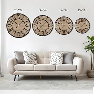 Maxstar Wall Clock Silent Bronze Rustic Farmhouse Metal & Wood Clocks with Arabic Numeral, Battery Operated Wall Clocks Decorative for Living Room Bedroom Office Home Decor 16inch Maxstar Wall Clock Silent Bronze Rustic Farmhouse Metal Wood Clocks with Arabic Numeral Battery Operated Wall Clocks Decorative for Living Room Bedroom Office Home Decor 16inch