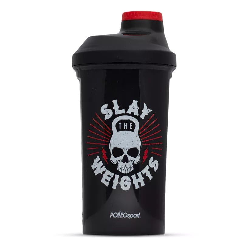 Shieldmixer DEFENDER - Coctelera clásica para batidos de proteínas de suero y preentrenamiento, sin BPA, 600 ml, sin BPA ni DEHP (Slay the Weights)
