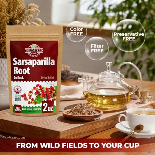 Image of 2 oz. Sarsaparilla Root Herbal Tea (Smilax Glabra) - 56g Sasperella Root Herb Raiz De Zarzaparella