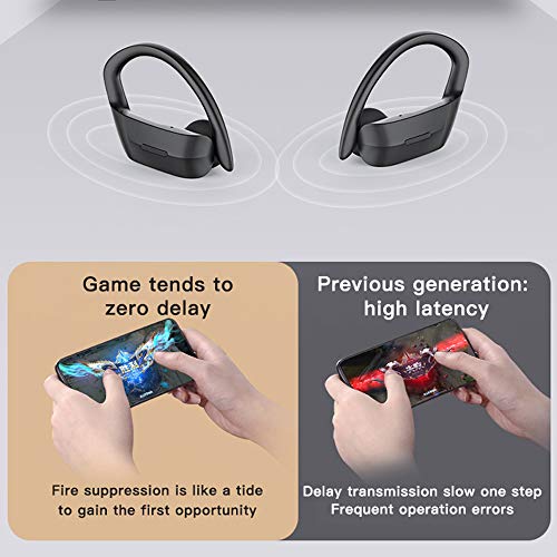 Andoer Fones de ouvido potáveis ​​com visor de bateria Fone de ouvido BT Fone de ouvido sem fio Fone