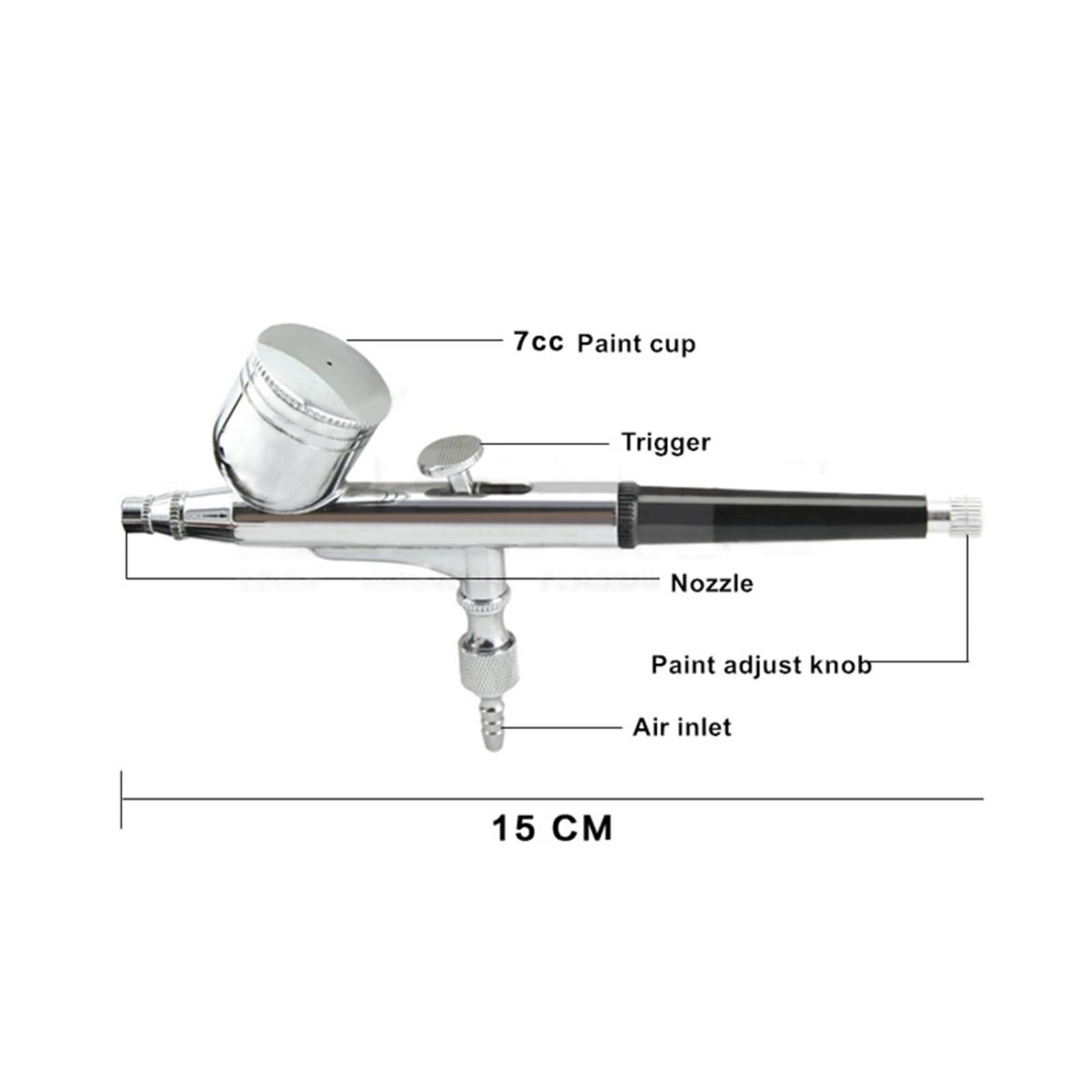 Pistolet lakierniczy， Aerograf Mini Spray Gun 130 do zdobienia paznokci, tatuaży, rozpylacza, modeli zabawek do ciast, malowania samochodów, prac artystycznych DIY(Black Spray Gun)