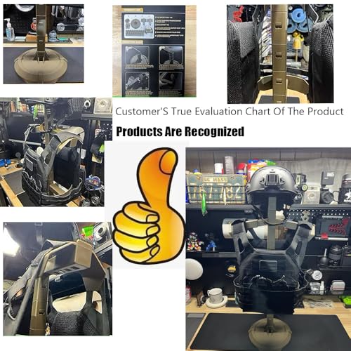 JXQAZC Armor Stand, Tactical Gear Stand Adjustable Vest and Helmet Holder Solid Sturdy Display Stand Nylon Fibegear Stand for Police and Duty Gear Rack
