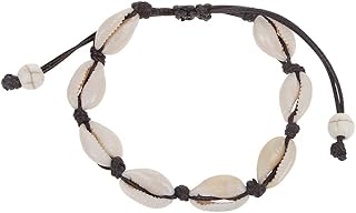 Facaig l アンクレットブレスレット用タカラガイ ハンドメイド編み込みブレスレット ハワイアンビーチリストバンドブレスレットジュエリー G