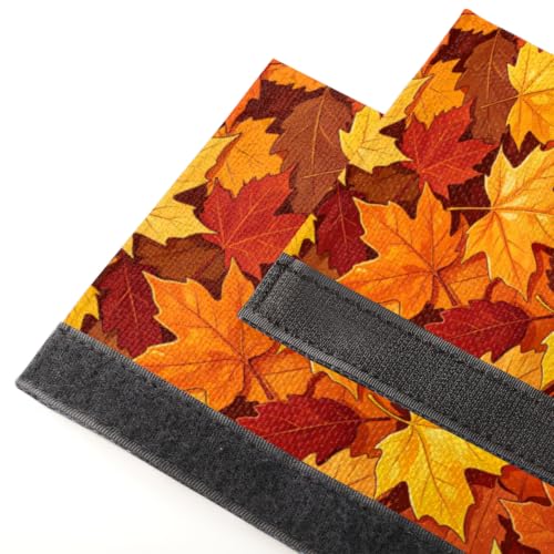 Image of Pardick Refrigerator Door Handle Covers Set of 2, Fall Maple Leaf Fridge Handle Covers Appliance Handle Covers Protector for Microwave Oven Stove Dishwasher, Keep Your Kitchen Appliance Clean