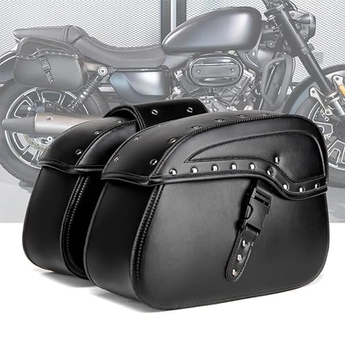 UYTKTN 1 Paar Motorrad -Satteltaschen für Yamaha V-MAX VMAX 1200 1700, Leder Motorrad -Seitenbeutel Motorradkoffer Werkzeugkasten, Motorrad Pannier Satteltasche Reisetasche Seitentaschen