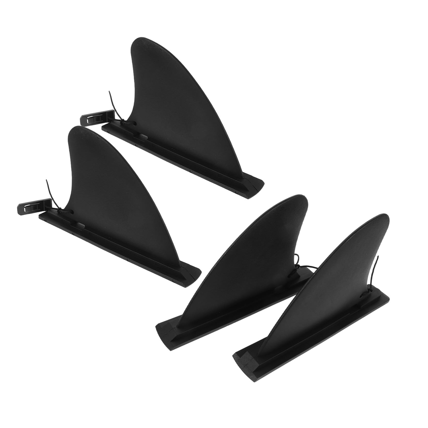 Aileron de Paddle Amovible 4 Pièces pour Planche de Sup | Pvc Noir, Conception Détachable, Lot de 4, Usage Sports Nautiques et Surf