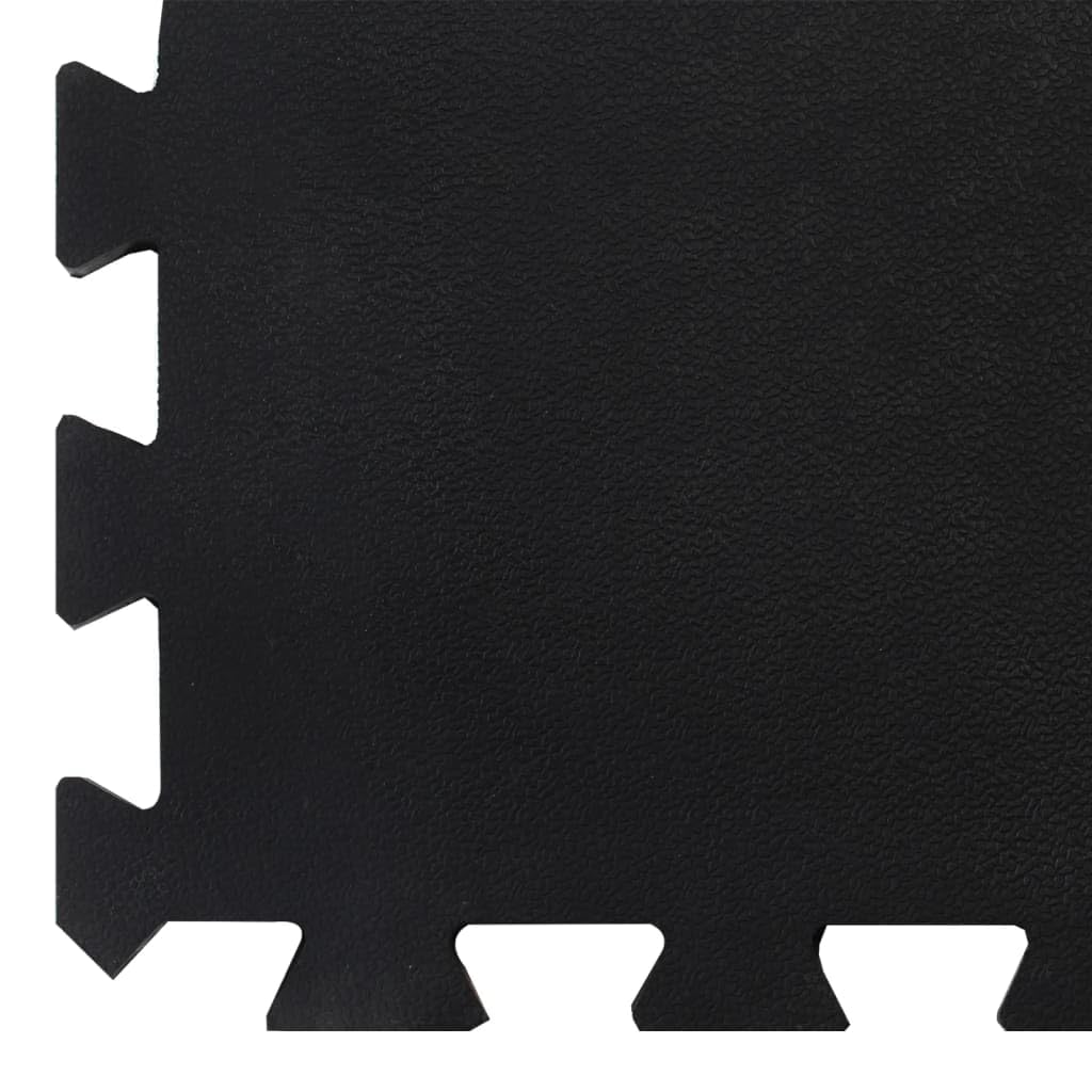 Gummi-Bodenfliese Schwarz 12 mm 100x100 cm, ineinander greifende Gummimatte stoßdämpfend für Fitnessstudio, rutschfeste Unterseite, verschleißfest und geräuschreduzierend, leicht