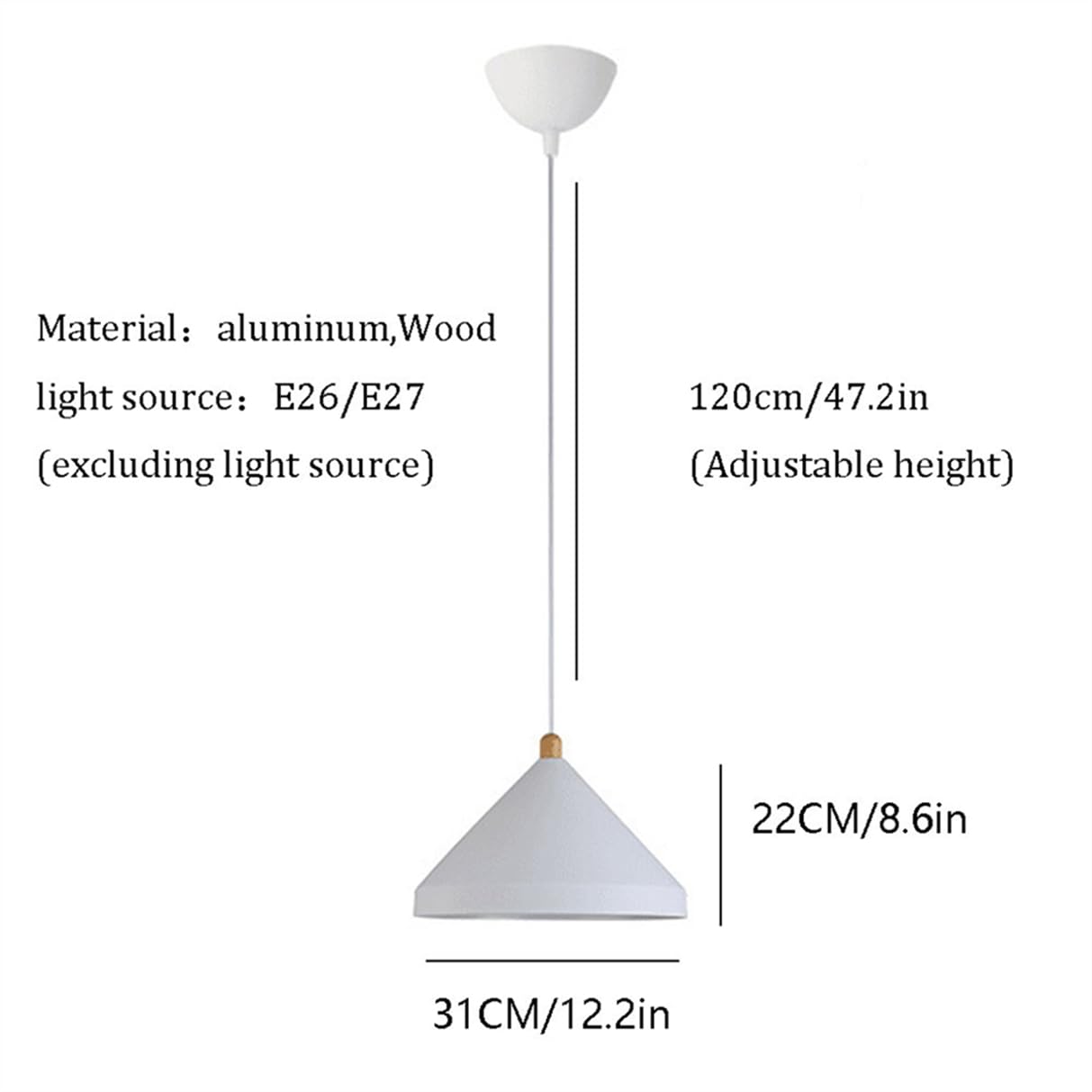 Lampada A Sospensione Moderna E Minimalista Con Attacco E26