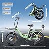 TWOFISH Electric Bike for Adults, Folding Electric Bicycle with 36V 17.8AH Removable Battery, 20"x 3.0" Tire, Disc Brakes, LED Display, Dual Seat, Up to 100km Range, TF-02 (Cyan) #5