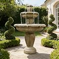 Naturefalls 48" Water Fountain Outdoor - Large Waterfall Fountain Outside, 3-Tiers Cascading, Fiber Reinforced Concrete, Indoor and Outdoor Fountain for Garden, Patio, Backyard, Lawn, Yard Decor
