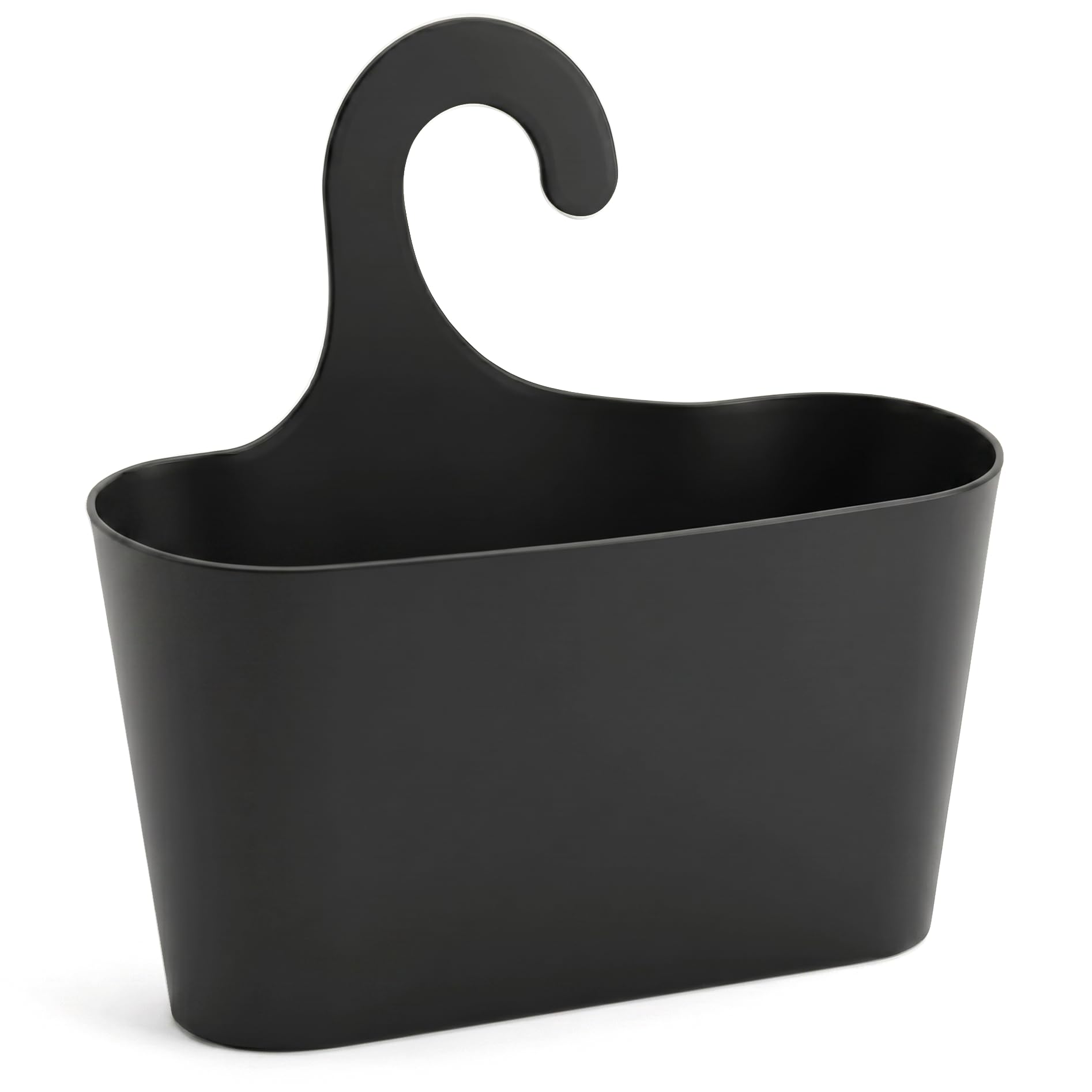 Stardis Black Shower Basket With Hook Hanging Caddy Organizer Plastic (Black)