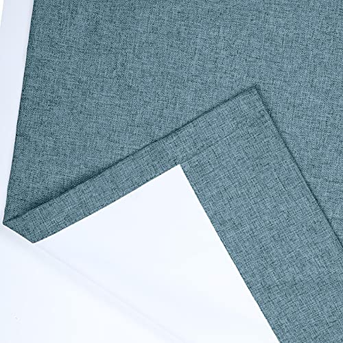 Twopages Blue Linen Look Blackout Drape, Solid Thermal Insulated Sun Blocking Privacy Pinch Pleat Curtain For Bedroom Living Room, 84W X 96L #TOP3