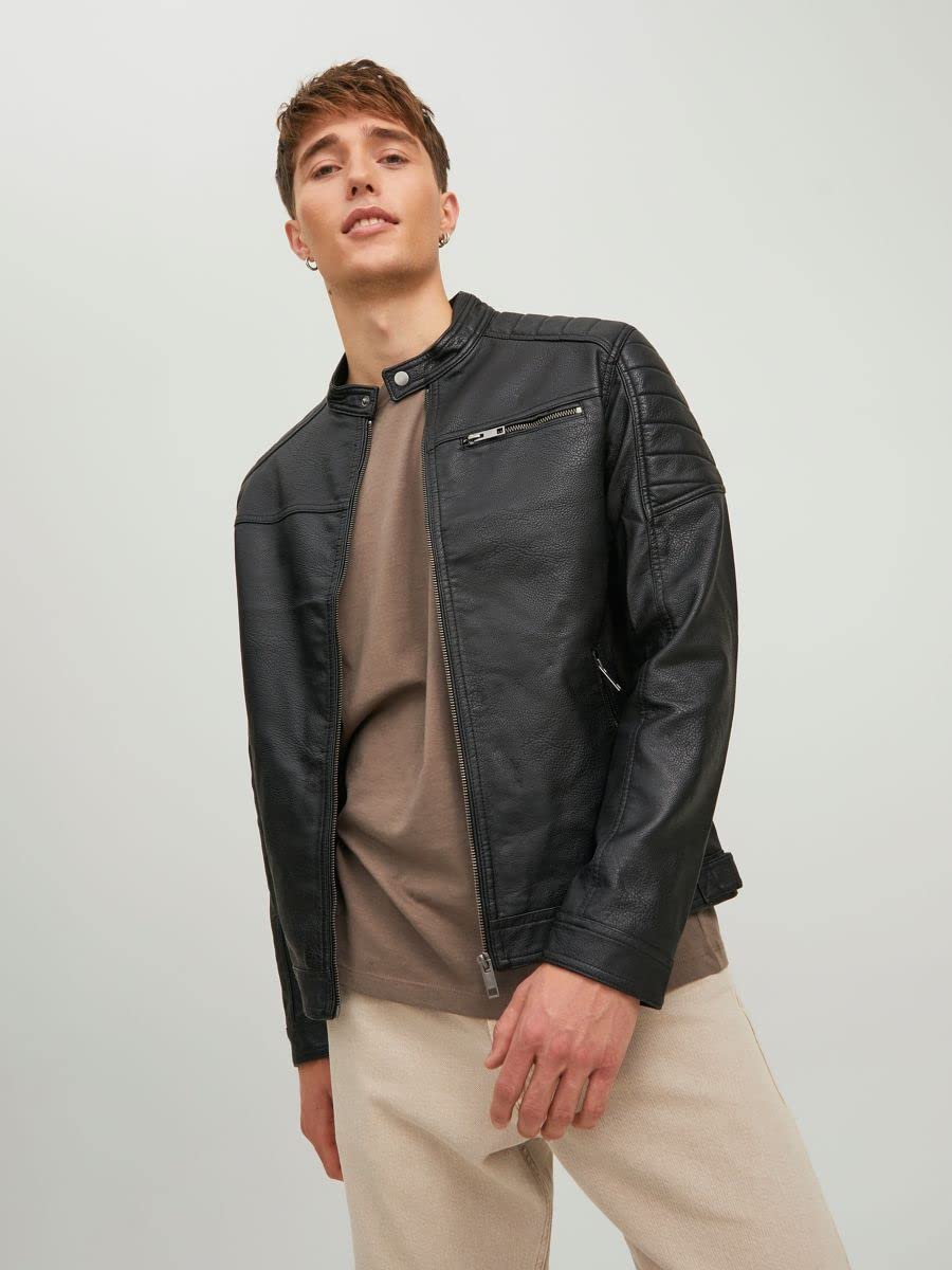 JACK & JONES Male Bikerjacke in Lederoptik Bikerjacke in Lederoptik