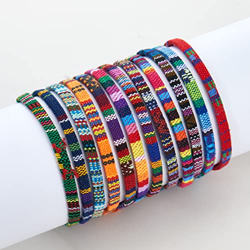 Uttmo 12Pcs Boho Surfer Anklet Bracelet For Women, Waterproof Handmade Adjustable String Rope Unisex Beach Anklet Colorful Ankle Pride Bracelet Bohemia Anklet For Women Teen Girls #TOP1