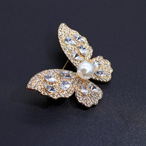 Image of Butterfly Brooch for Women, Insect Butterfly Pins Shawl Pin Clip Flashing Butterfly Jewelry Fashion Brooch Wedding Accessories Sweater Scarf Brooch for Women