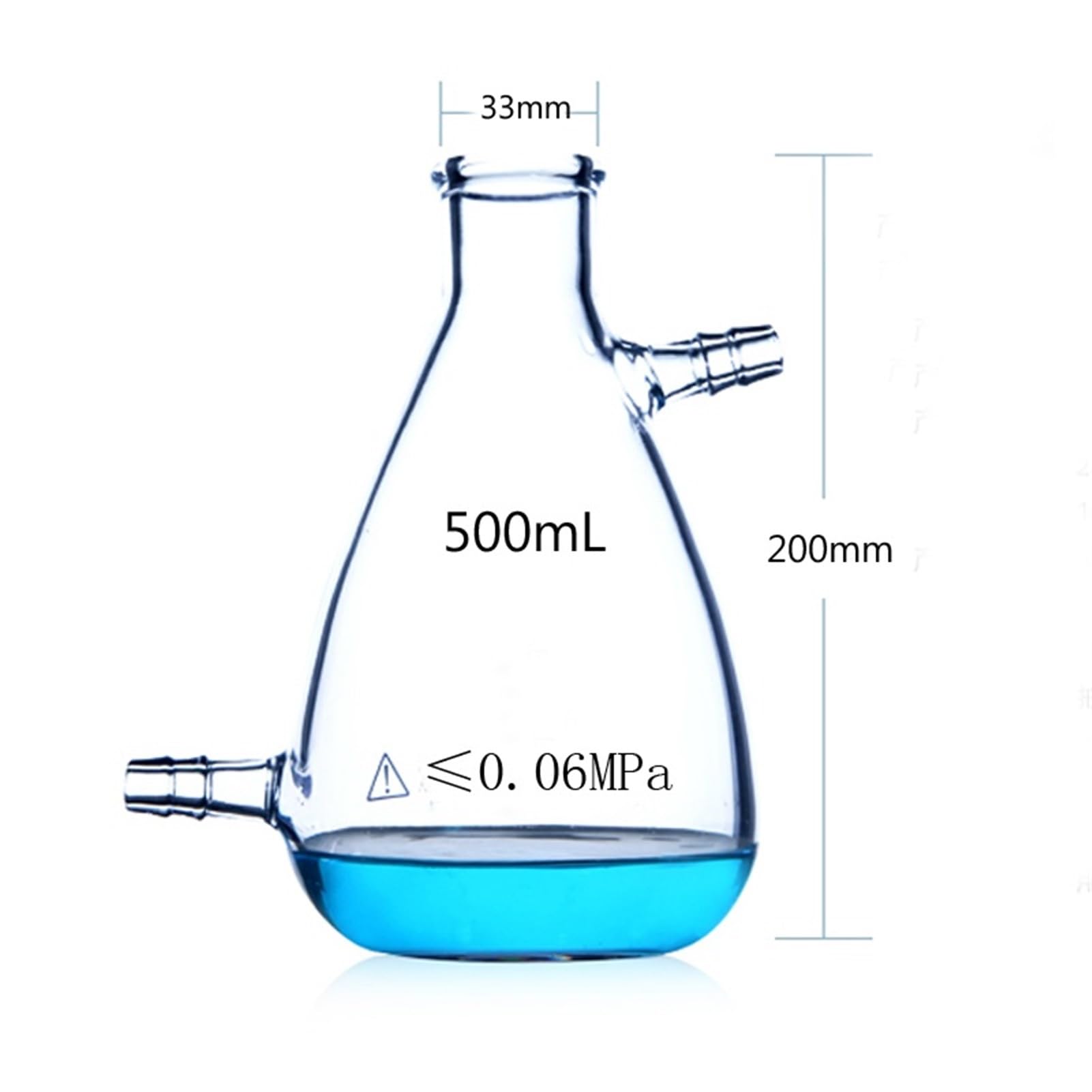 125 ml - 2000 ml szklana kolba filtracyjna z dwiema rurami laboratoryjna piersiówka laboratoryjna szkło laboratoryjne (250 ml)