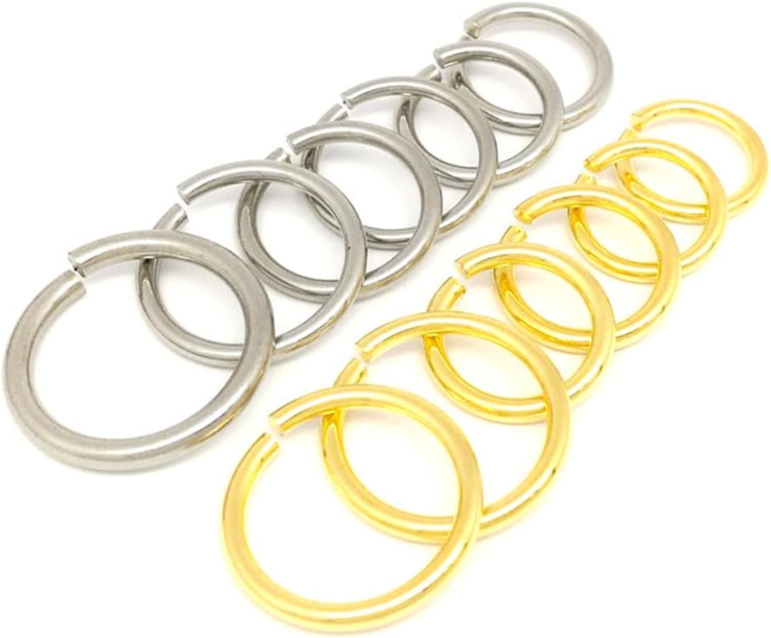 TEHAUX 50pcs Stainless Steel Open Rings Round Jewelry Making Circles Easy Install for DIY Jewelry Projects
