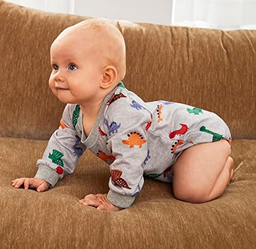 New child Boy Woman Outfits Child Lengthy Sleeve Dinosaur Romper Outsized Sweatshirt Toddler Fall Garments 0-18M 4 51uPcrks1PL. AC