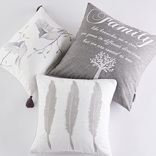 Almohada Plumas 18x18 Blanca y Plata miniatura 2