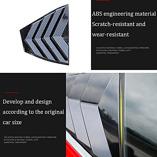 Boltry Abs Carbon Fiber Print Rear Side Window Louvers Air Vent Scoop Shades Cover Blinds Trim For Nissan Sentra 2020 2021（Carbon Fiber） #TOP2