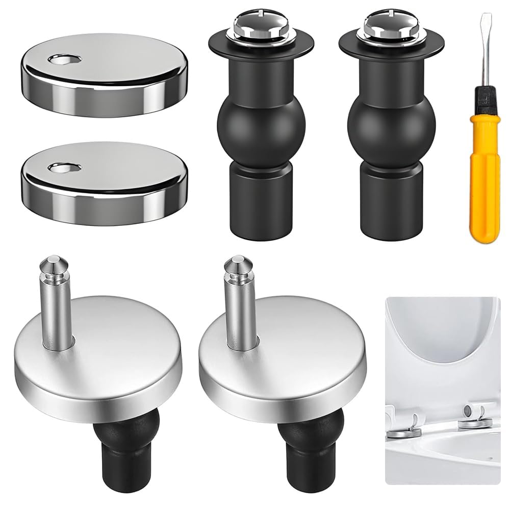 Quick Release Toilet Seat Fixings, 4 Pcs Toilet Seat Fastener Bolt with Screwdriver