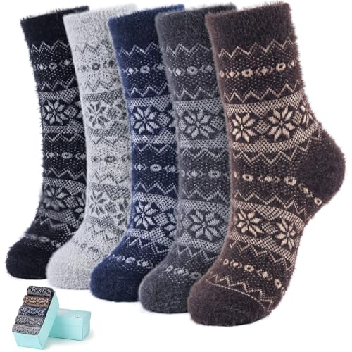 Image of SISOSOCK Cozy Womens Fuzzy Socks,Soft Push Wool Socks,Warm Gifts for Women