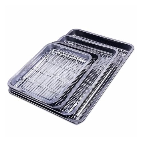 Plaque de cuisson en acier inoxydable durable avec sa grille de cuisson