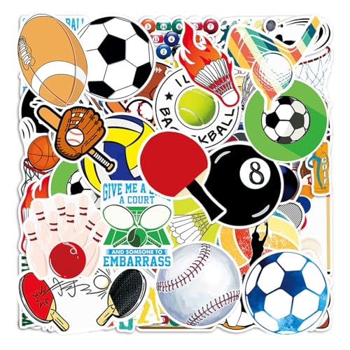 OAOSDH 100 Autocollants De Sport À Balles, Imperméables, Faciles À Utiliser, Adaptés À Diverses Fins Décoratives, Pour Ordinateurs, Valises, Bouteilles...