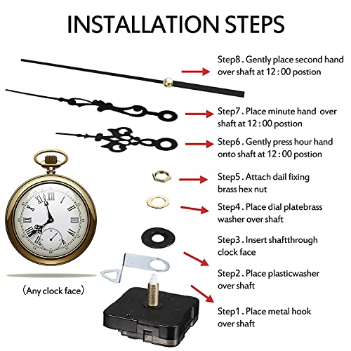 Image of TIK-TIK Pendulum Type Quartz Clock Moviment Mechanism 12 MM Ticking Motor DIY Kit (Gold,Red)