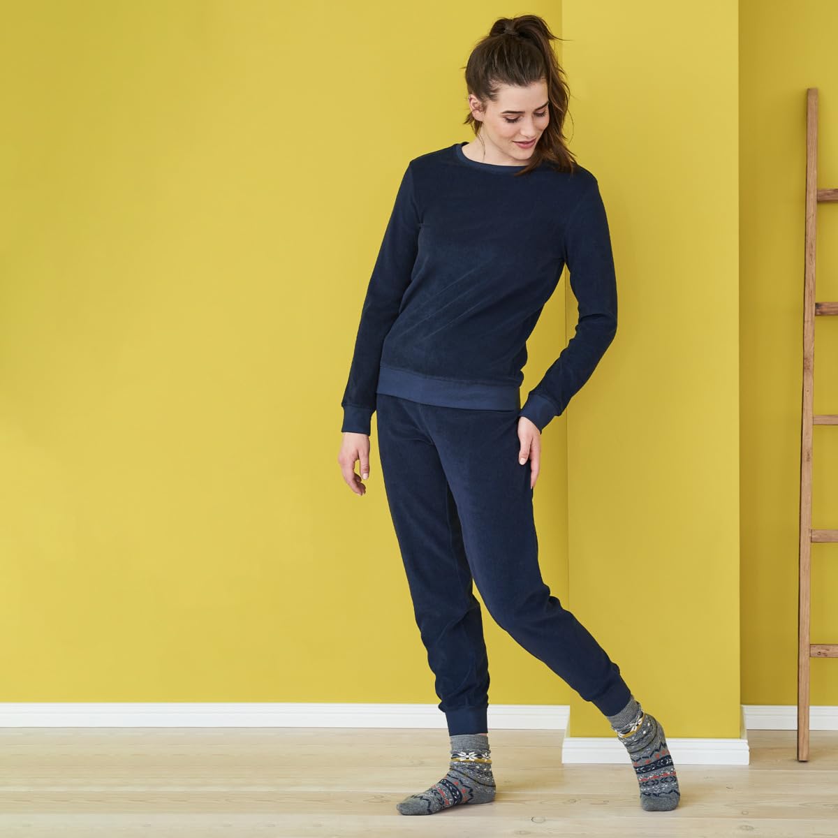 Living Crafts - Bonnie - Frottee-Schlafanzug - Kuscheliger Wärmeisolierter Schlafanzug, Feinripp-Abschlüsse, Bio-Baumwolle, Elastischer Hosenbund