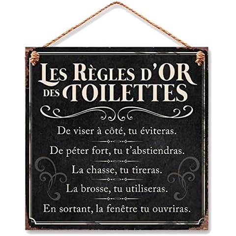 Plaque métallique Règles Toilettes sufe Cover