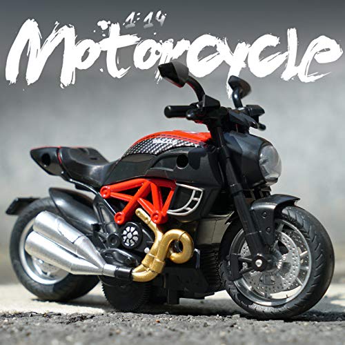 Motorcycle Toy for Boys - Pull Back Motorcycle Toys with Light and Music Toys Motorcycle Model,The Best Gift for Children,Toy Motorcycles for Toddlers (Red)