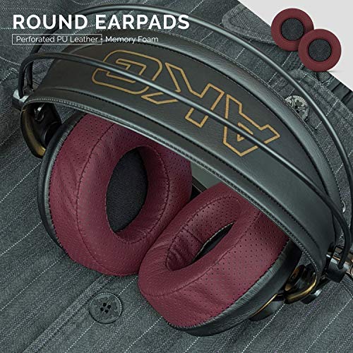 Image of Brainwavz Round Replacement Memory Foam Earpads - Suitable for Many Other Large Over The Ear Headphones - Sennheiser, AKG, HifiMan, ATH, Philips, Fostex, (Perforated Red)