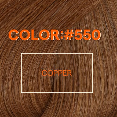 Image of Full Shine Weft Hair Extensions 20 Inch 105G Color 550 Copper Remy Weft