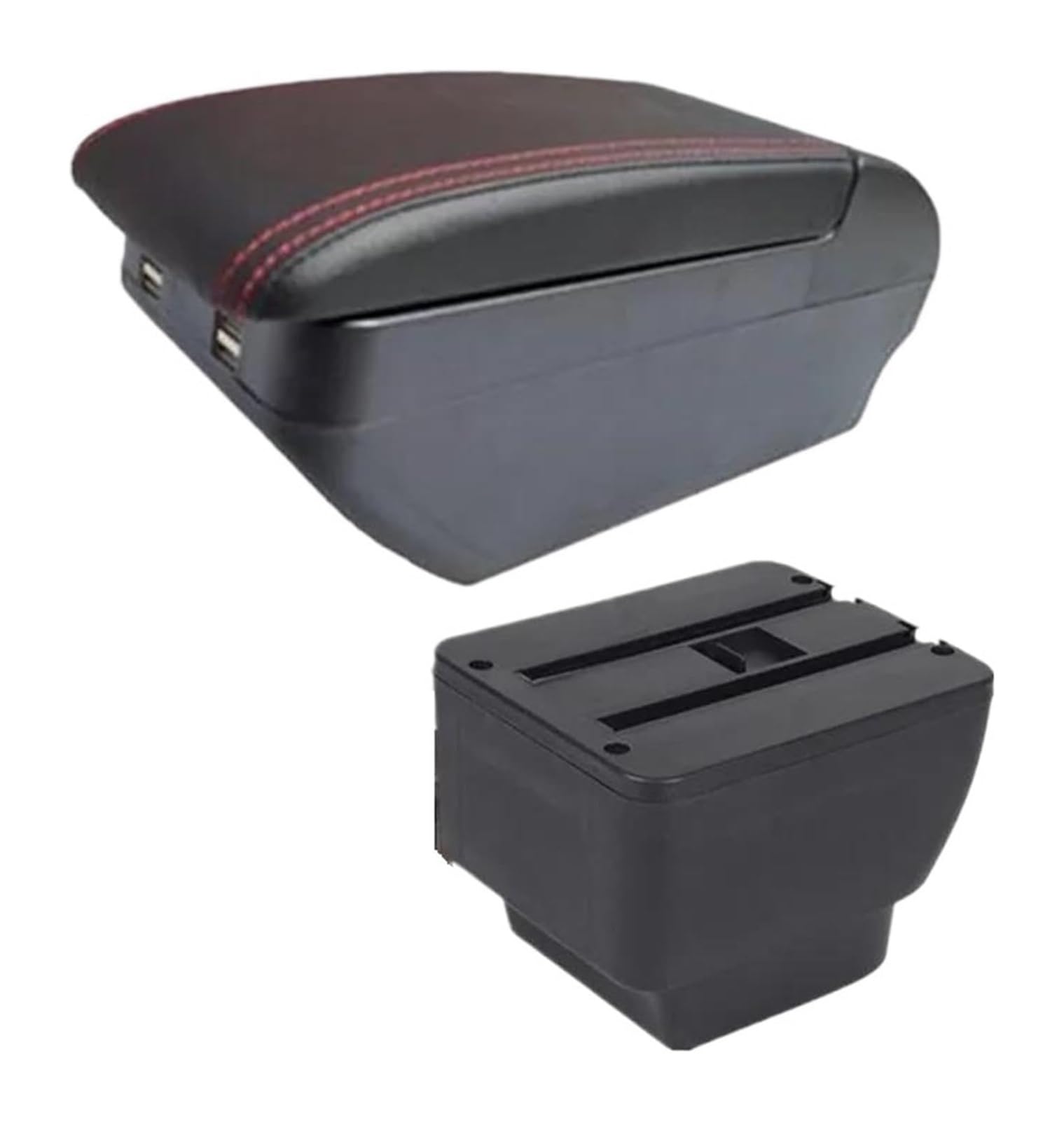 Hckclmbmzw H Red Line 4 Usb For Mazda 2 For Demio Car Armrest Box Storage Interior Dedicated Retrofit Parts Accessories Car Armrest Center Console(H Red Line 4 Usb)