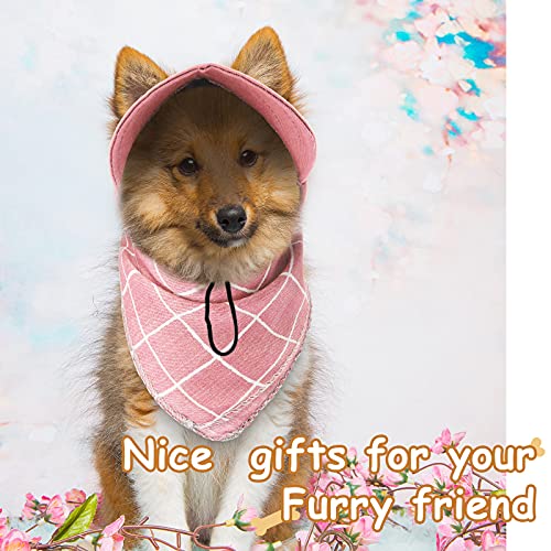 2 Pieces Pet Baseball Cap and Dog Bandana Set Pet Outdoor Sport Hat Pet Canvas Hats Sun Protection Dog Visor Cap with Ear Holes and Adjustable Strap for Small Dog Pet Hats Costume Accessories - Image 7