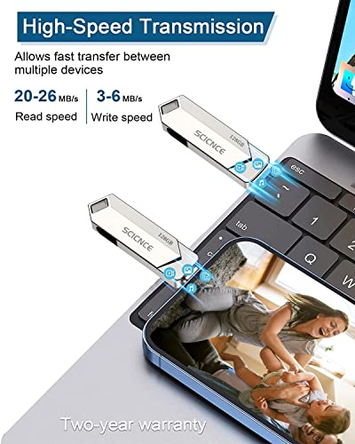 Scicnce 128Gb Photo Stick Iphone Flash Drive, For Iphone Usb Memory Stick Thumb Drives Usb Stick External Storage Compatible With Iphone Ipad Android Pc (Silver) #TOP3