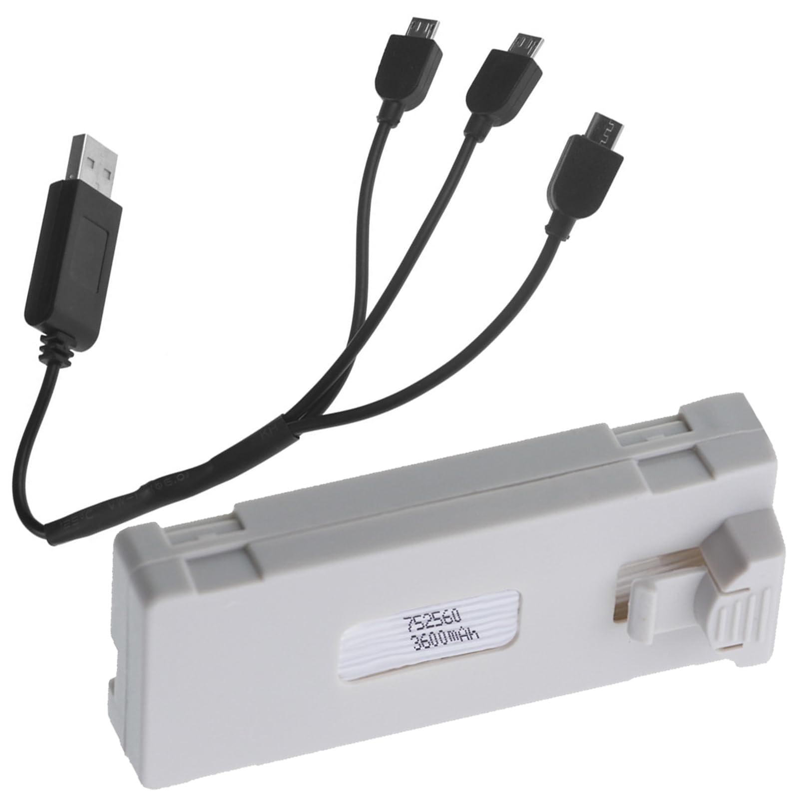 Baterías de litio de alta capacidad de 3600 mAh para drones teledirigidos, compatibles con los modelos E88 / E99 / E89 / P1 / K7 / E55 Durabilidad ABS Shell batería de drones — view 9