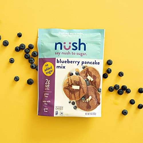 Nush Foods Low Carb Pancake Mix, Healthy Pancake Mix By Nush (Blueberry) | Blueberry Pancake Mix - (2 Pack) - Gourmet Pancake Mix, Keto Pancakes, Low Carb, Low Sugar #TOP7