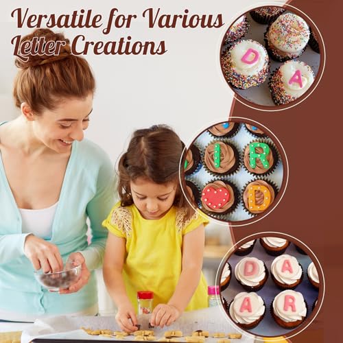 Image of HKNMTT Letter Molds Silicone for Chocolate 2PCS, Small Mini Size for Alphabet Decorating Birthday Cake Strawberries Lollipop Fondant, Heart Shaped Gift Choice, Non-stick BPA Free Moulds