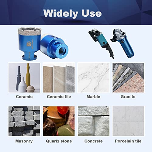 Diamond Drill Bit 45mm,BRSCHNITT 1pc M14 Vacuum Brazed Diamond Tip Drill Bit for Tile Porcelain Stoneware Ceramic Marble Granite Drilling,Suitable For Angle Grinders - Image 4