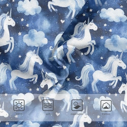 Little Girls' Soft Cotton Underwear Kids Breathable Comfort Blue Unicorn Panties Briefs Toddler3