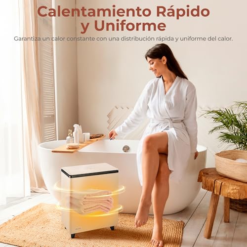 Towel warmer rectangular para baño y spa en casa ideal para pijamas o mantas 5