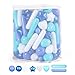 STARBOLO 150 Pcs Ball Pit Balls Stars Hearts Strips, Blue Balls for Ball Pits, Children's Pool Water Toys for Baby Pool, Play Toy Balls for Kids Toddler Birthday Party Decoration