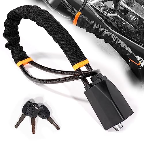 Rinwywey Bloccasterzo di sicurezza per auto, con 3 chiavi, facile da bloccare o sbloccare, universale, adatto per auto, furgoni, camion, SUV