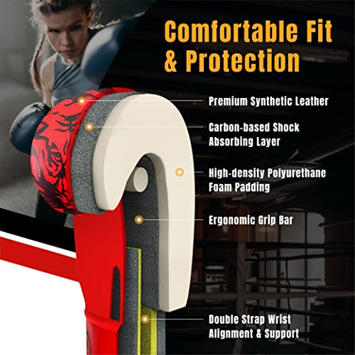 Flexzion Boxing Gloves - Tiger Red Durable Padded Boxing Gloves For Men And Women - 10 Oz Boxing Gloves For Training Boxing Kick Boxing Muay Thai Mma - Heavy Bag Boxing Training Gloves #TOP2