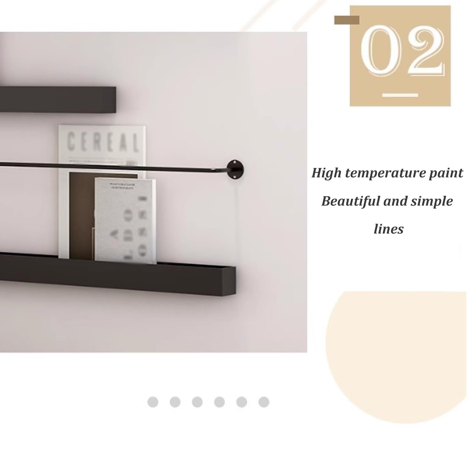 Estantes flotantes de metal montados en la pared para organización del hogar y decoración de pared, ideal para sala de estar, cocina, dormitorio, baño, exhibición de fotos,