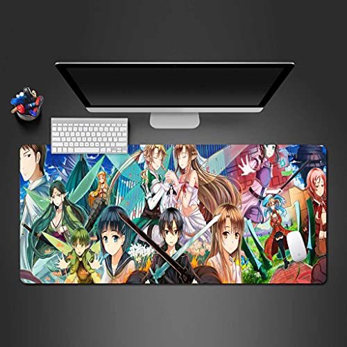 Tapis de souris gaming XXL avec motif d'anges animés pour setup de gamer PC