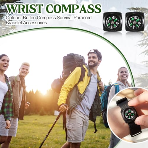Tallew 50 Piezas Brújula de Muñeca Mini Slip-on, Resistente, Líquido, Pequeña de 24 mm, para Supervivencia, Pulsera Paracord, Camping y Actividades al Aire Libre miniatura 4